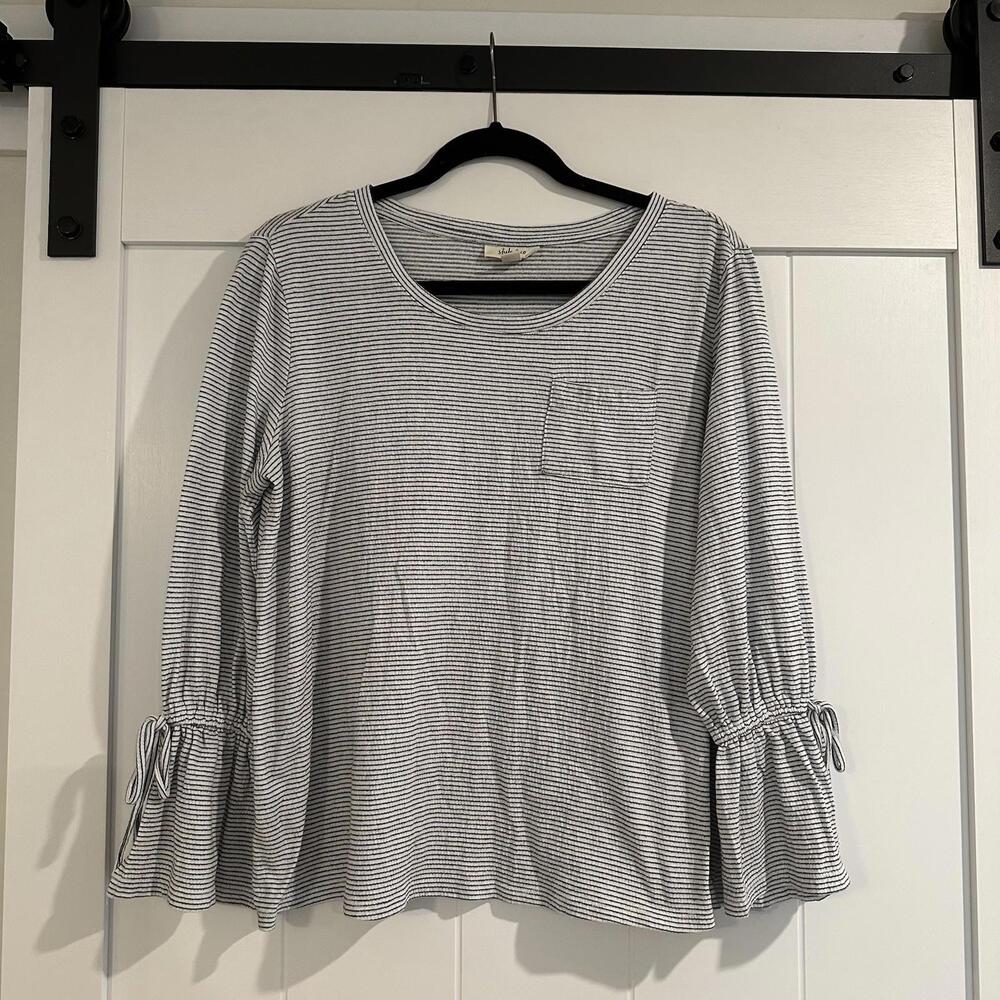 STYLE‎ & CO Striped Bell Sleeve Top Size Small